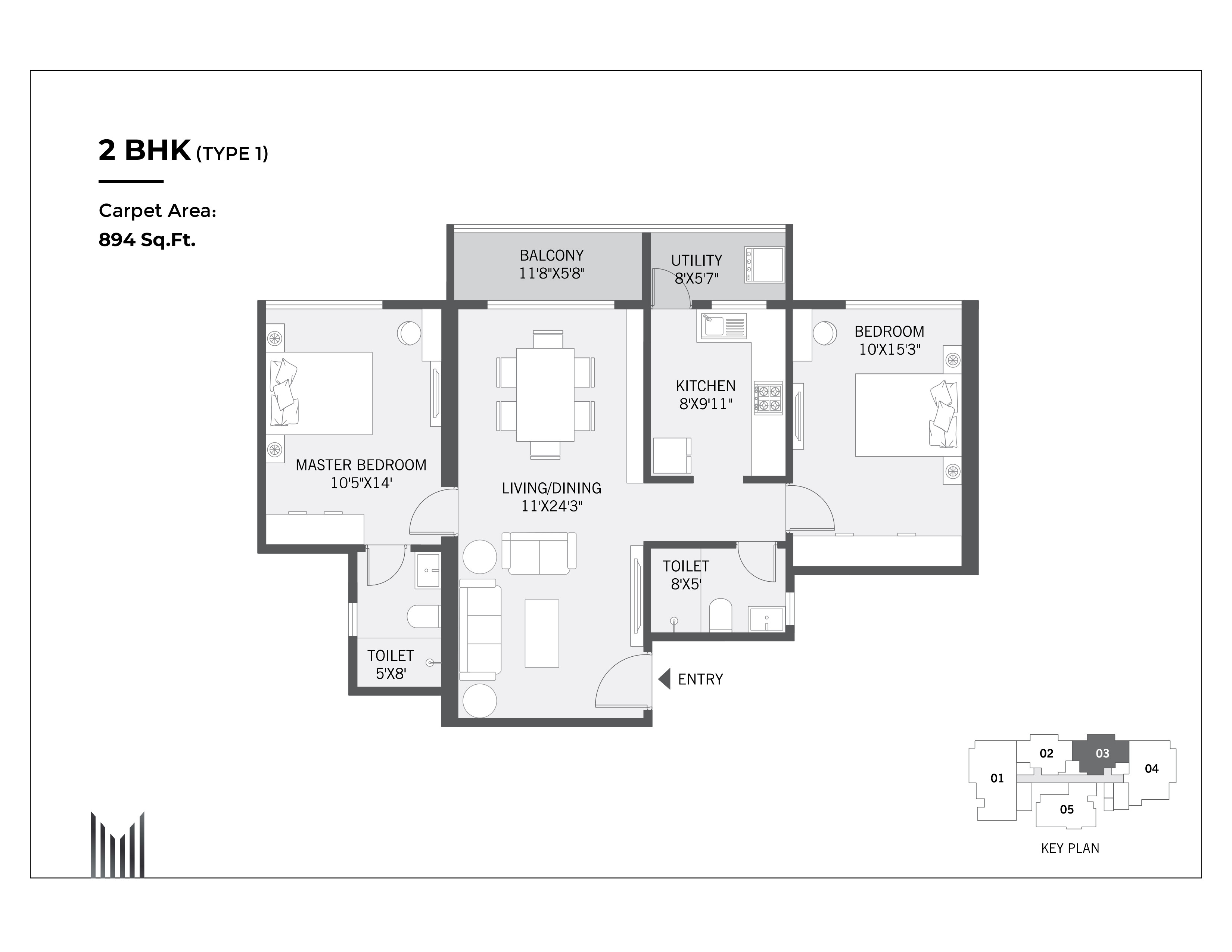 Platinum Marvelle 3 BHK floor plan