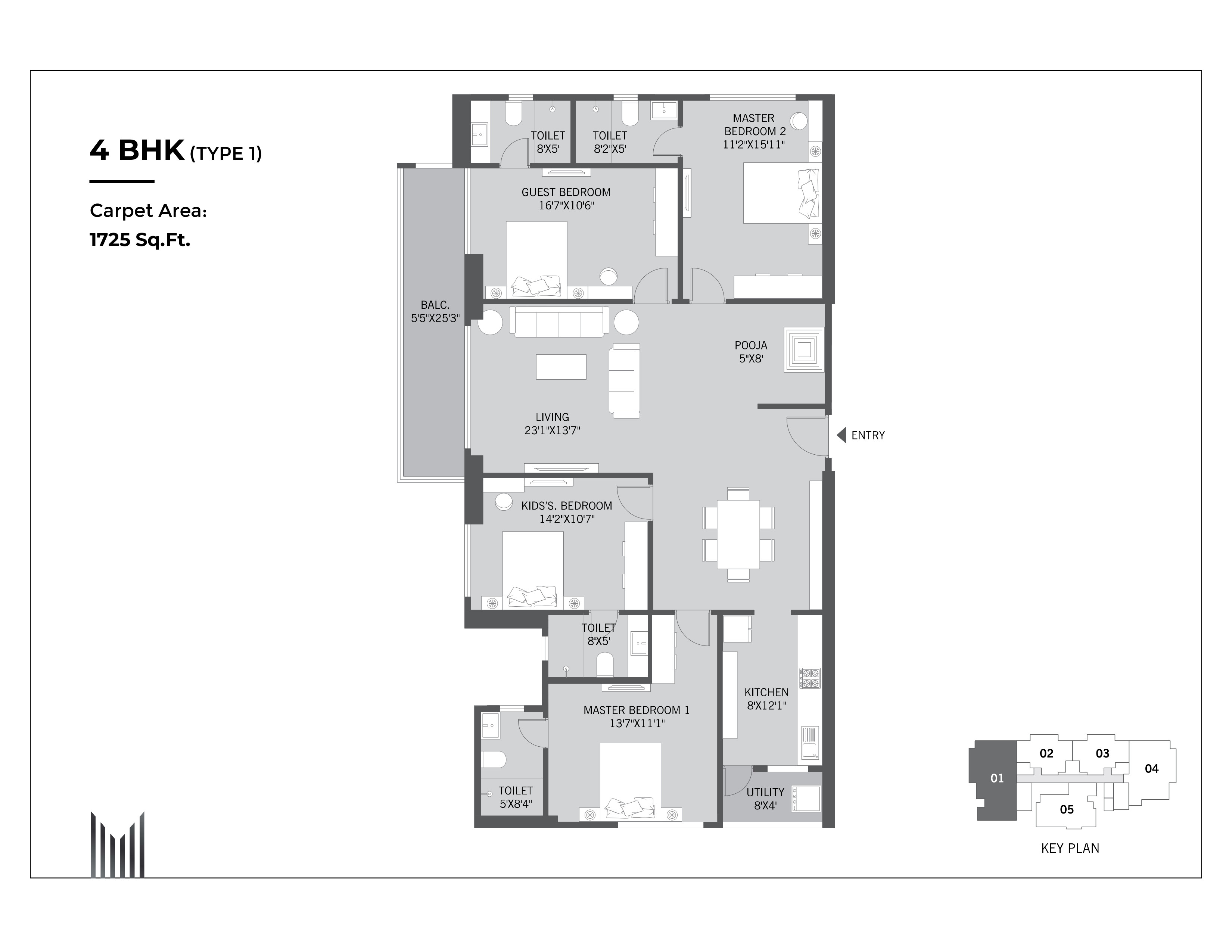 Platinum Marvelle 3 BHK floor plan